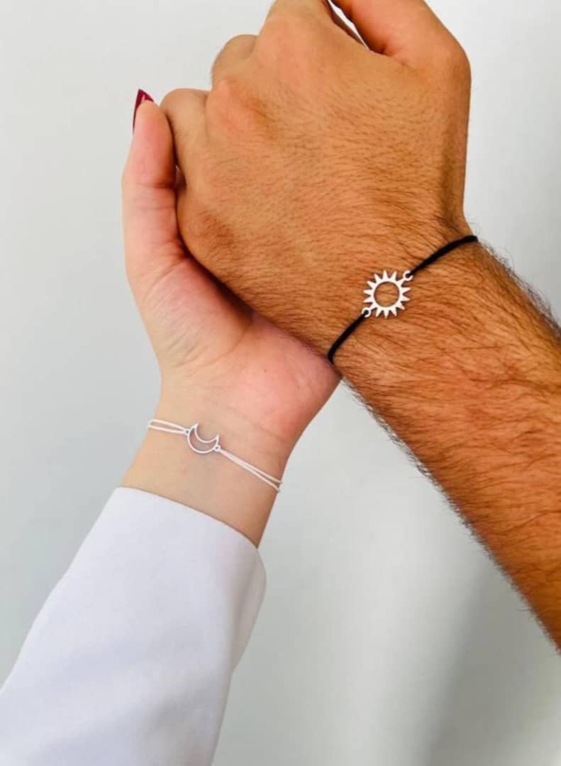 ست دستبند نخی ماه و خورشید