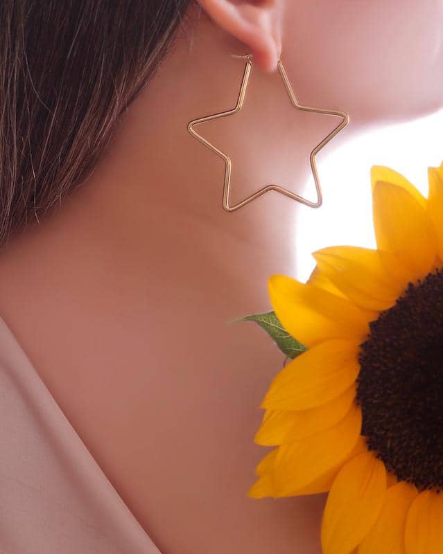 گوشواره ستاه ای رنگ نقره ای